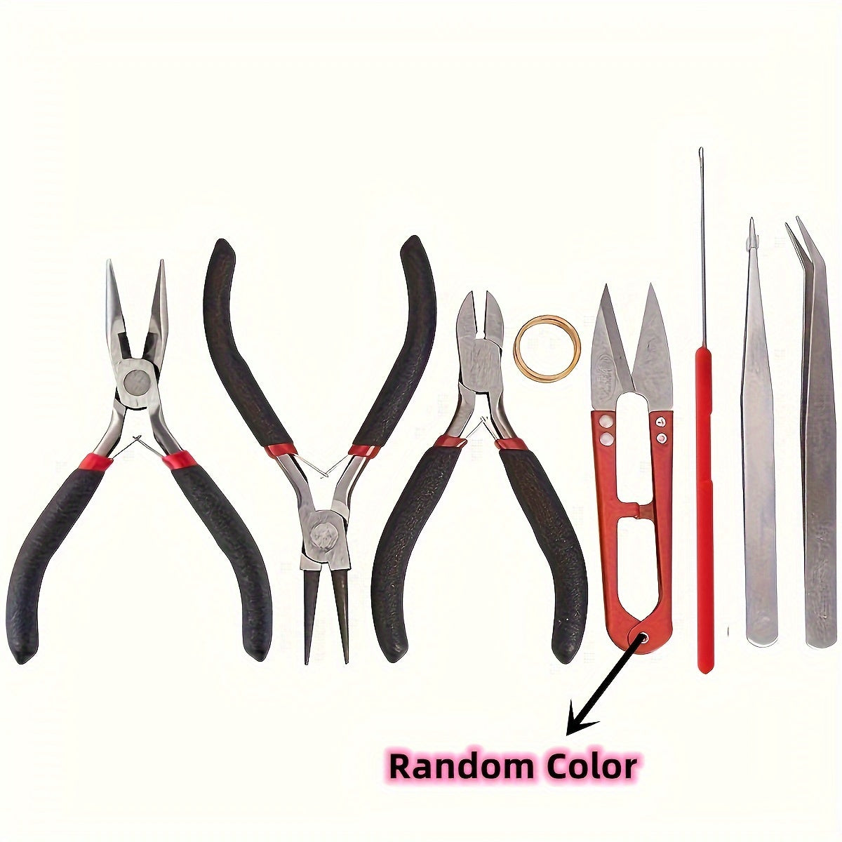 8-Piece Jewelry Making Kit with Pliers Scissors Tweezers and Jump Ring Opener for Crafting and Repairs