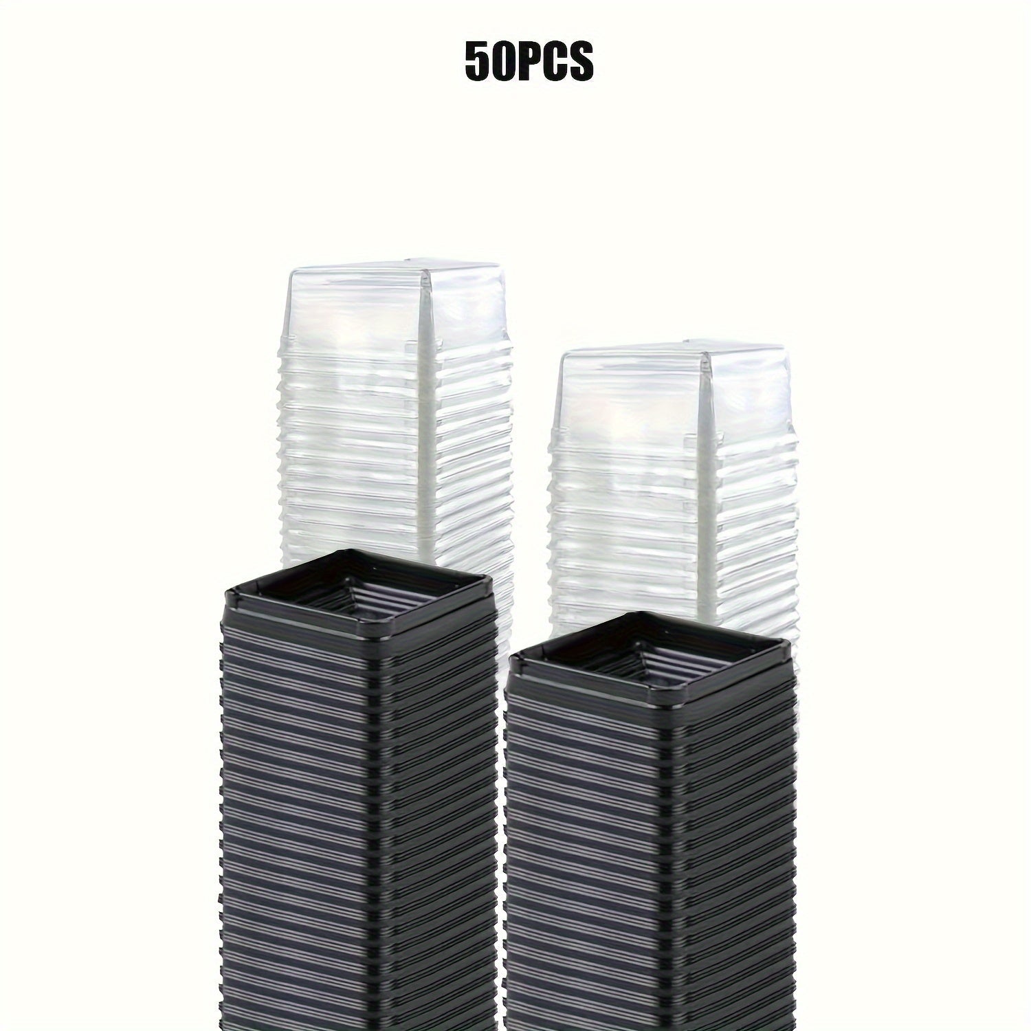 Одноразовые пластиковые контейнеры для десертов с крышками, 50 штук, для мини-капкейков и упаковки