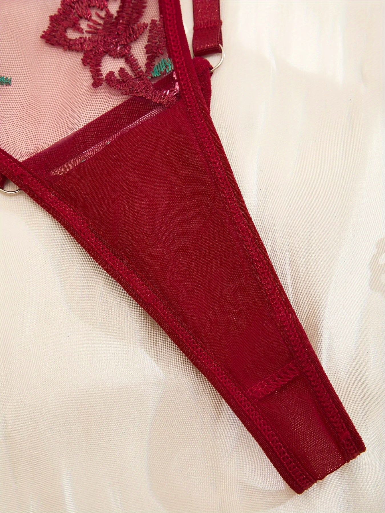 Ropa interior de encaje floral para mujer, tanga sexy, lencería