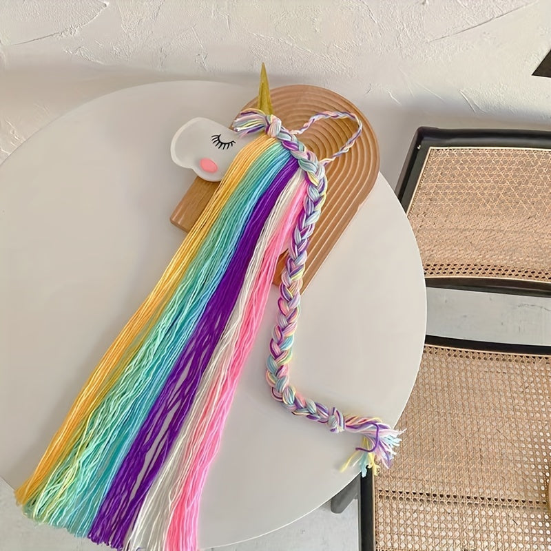 Set de lazo de pelo de unicornio y decoración de pared para niñas, accesorios para habitación infantil