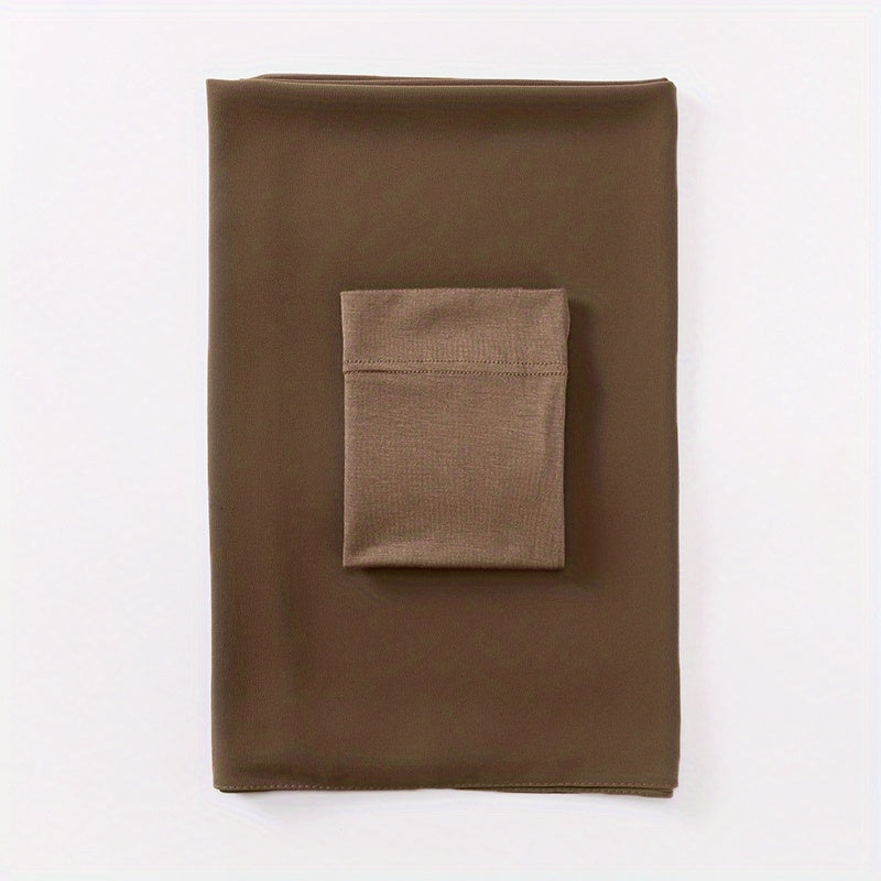 Pink and Gray Chiffon Hijab Scarf Set with Undercap Woven Polyester Stylish Headscarf for Women