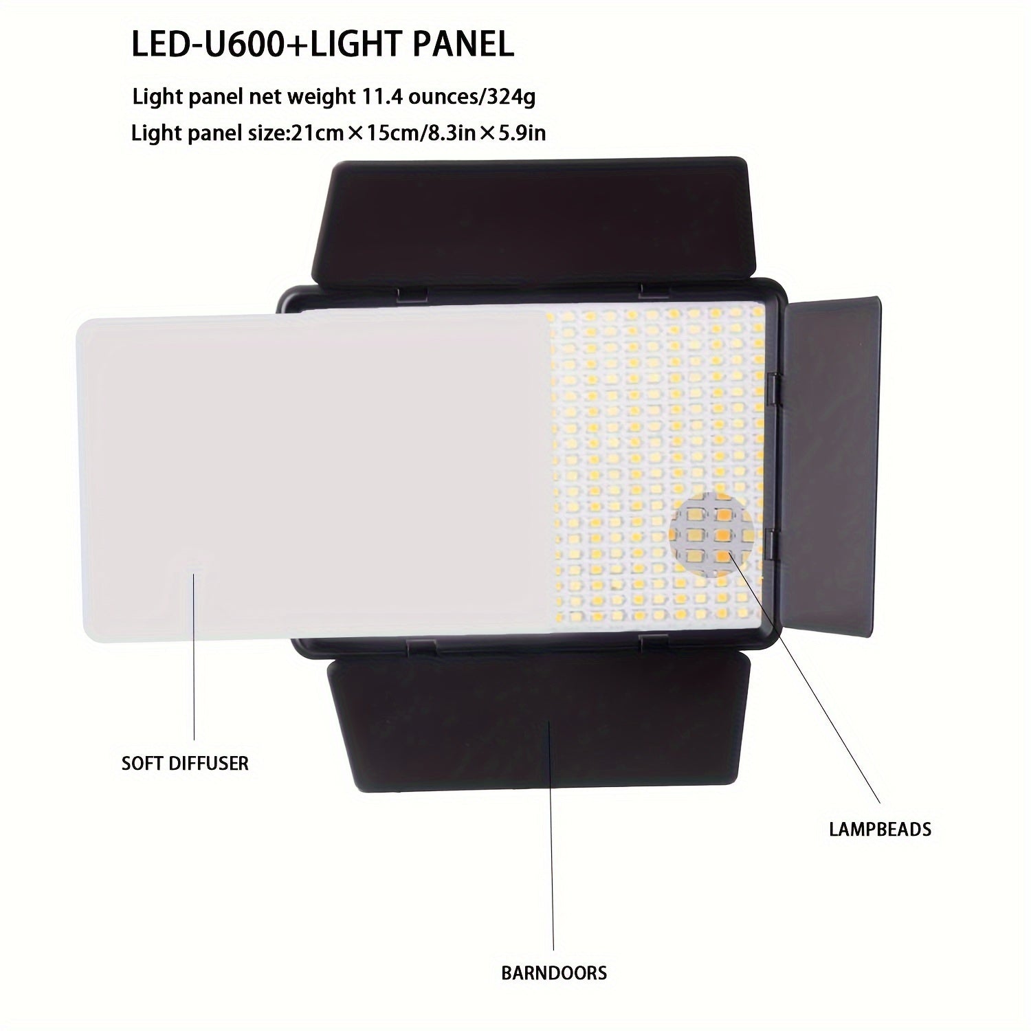 132.08cm Tripod with LED Fill Light and Adjustable 25.4cm Studio Lighting for Photography and Video