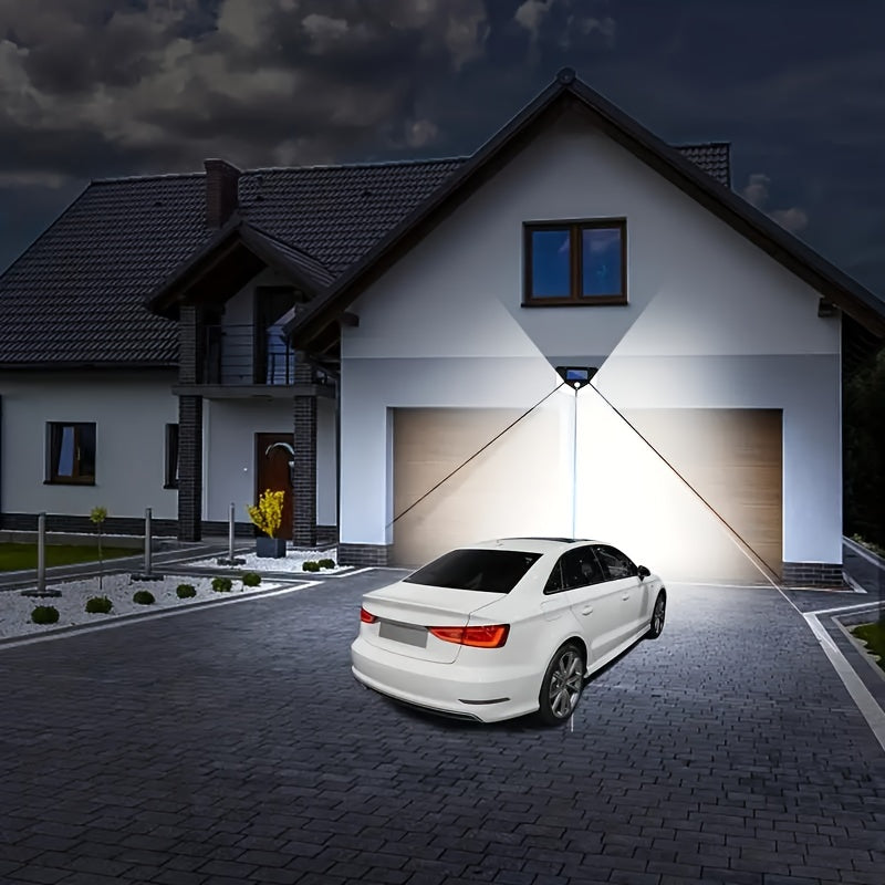 Solar Wall Light 100 LED Motion Sensor Outdoor Garden Patio Pathway 3 Modes