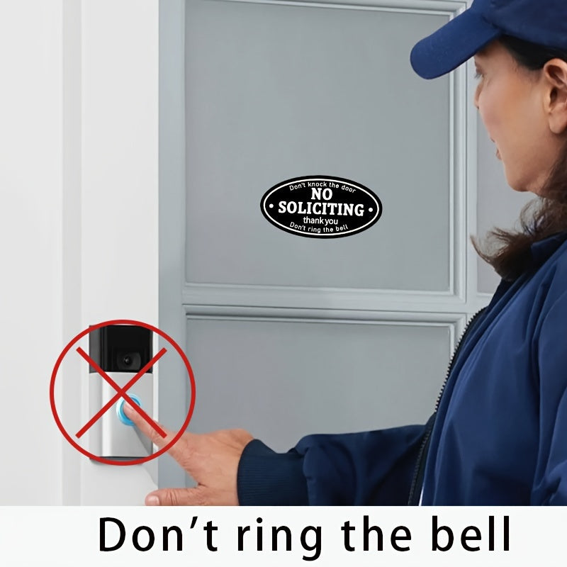 No Soliciting Window Sticker Set 4 Vinyl Decals UV Waterproof Indoor Outdoor