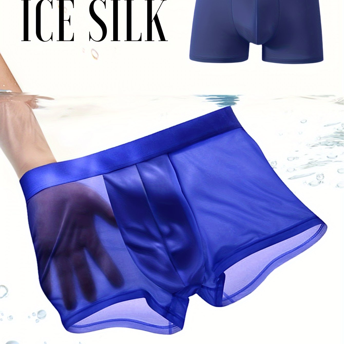 Boxers de hielo para hombre, transpirables, elásticos, suaves, cómodos, con cinturilla elástica