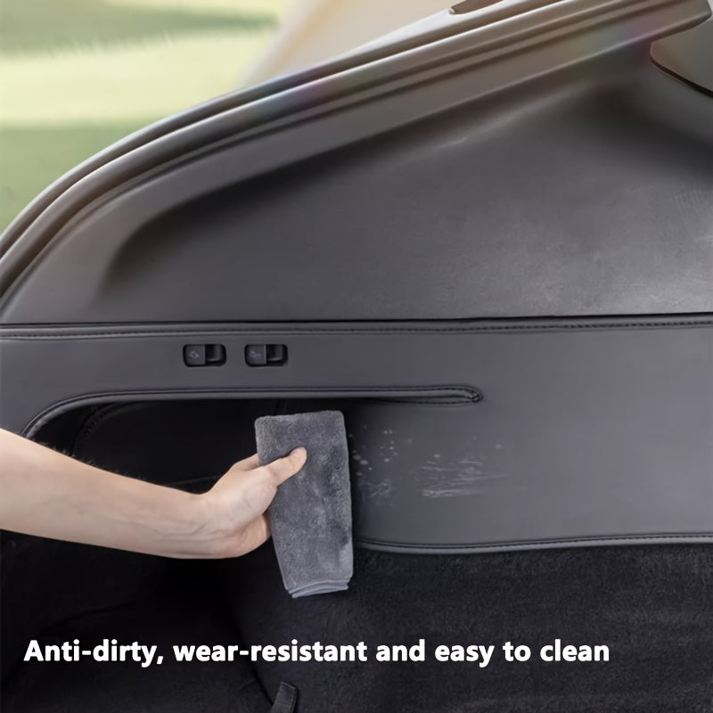 Protectores laterales del maletero trasero para Tesla Model Y, protectores de esquina de cuero sintético
