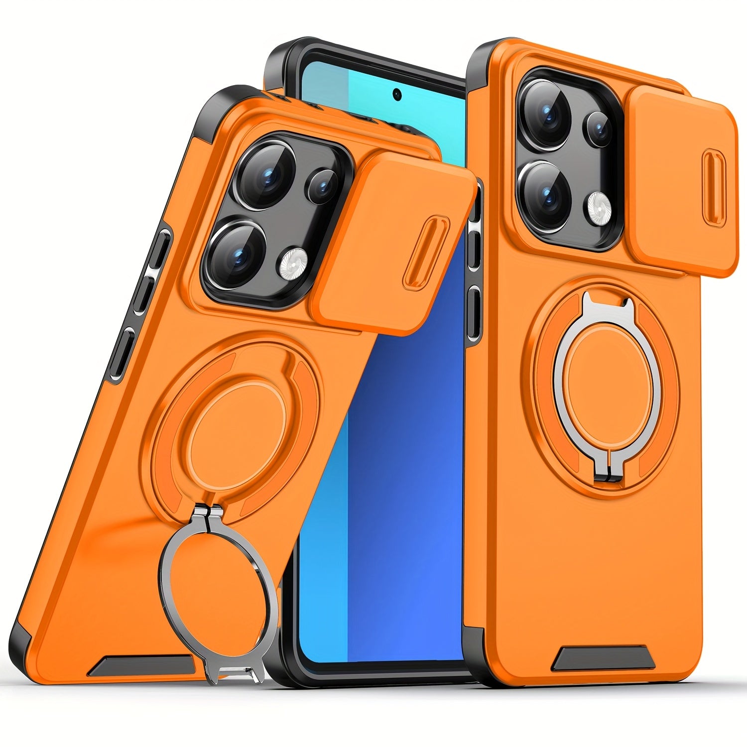 Sliding Camera Protective Phone Case for Redmi Xiaomi Poco with Shockproof Bracket and Stand