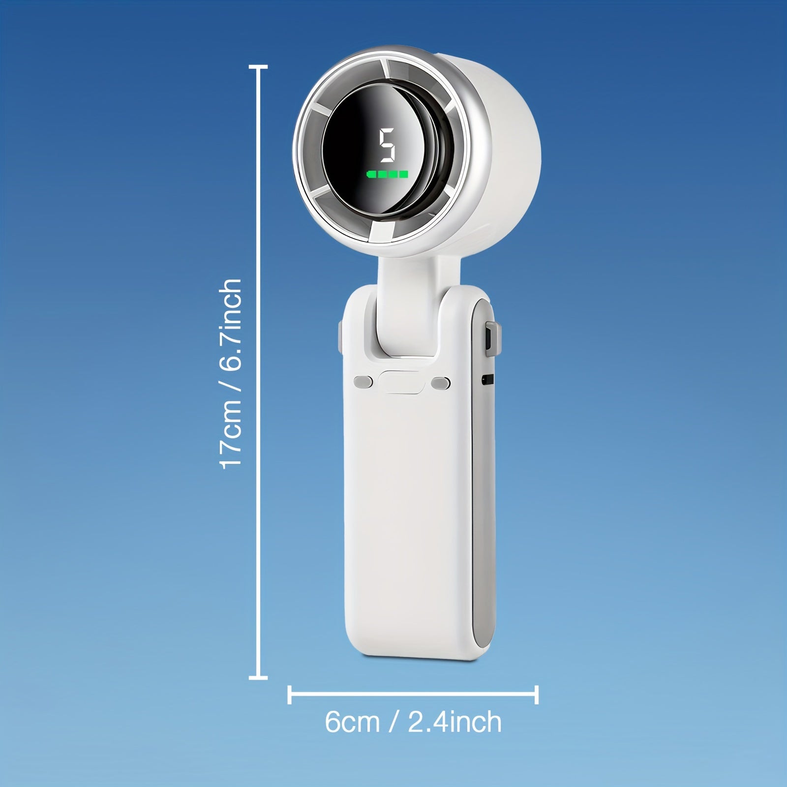 Portable Handheld Turbine Fan with 5 Speeds Rechargeable Battery Up to 12 Hours for Outdoor Travel