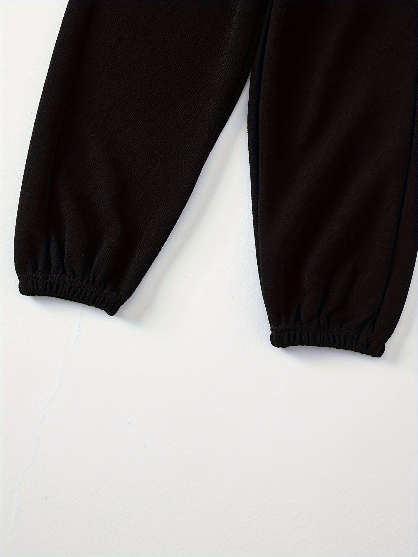 Детский повседневный свитшот и штаны из полиэстера и спандекса, однотонные, с длинными рукавами, круглый вырез, обычный крой