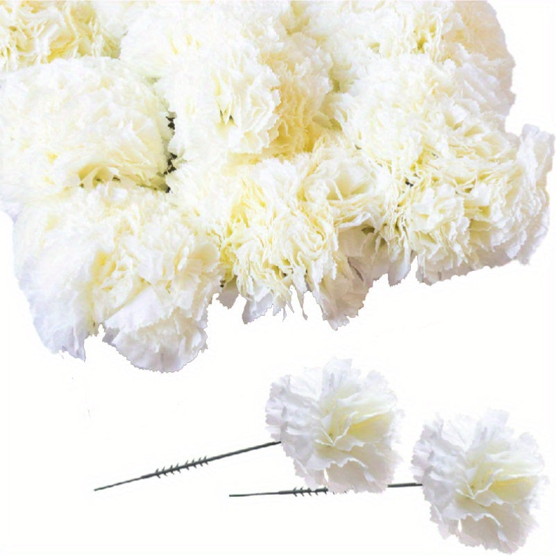 50 Pieces Silk Carnation Flowers for Wedding Decorations DIY Craft