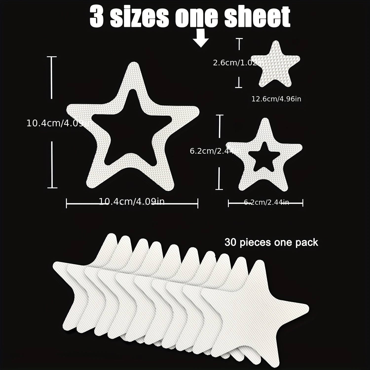 Set of 10 Star Non-slip Bathroom Shower Bathtub Safety Stickers Waterproof