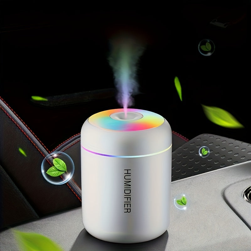 USB-Powered Smart Diffuser with LED Night Light and Cool Mist for Home and Car