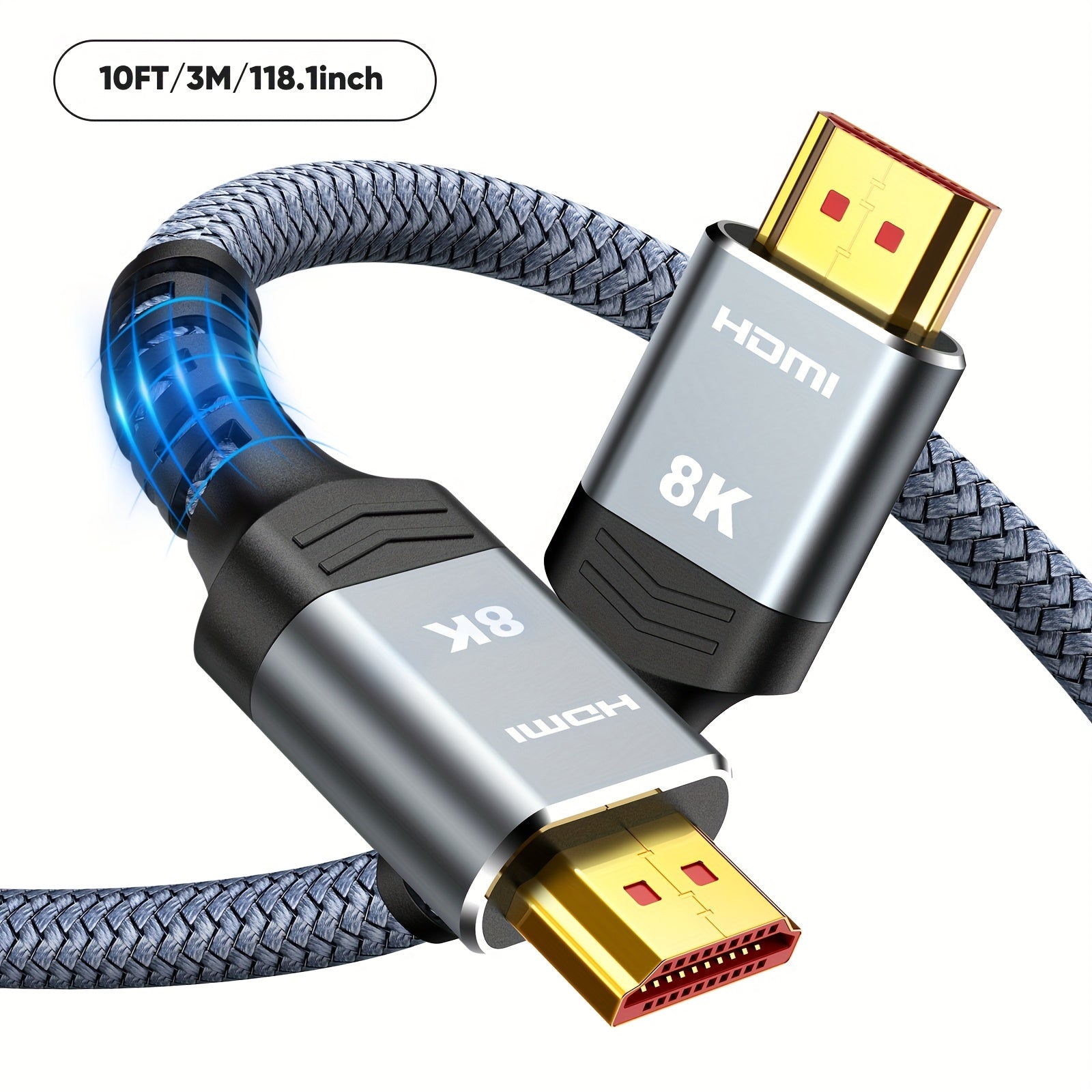8K HDMI Cable 2.1 48Gbps HDR10 eARC 8K@60Hz 3D Dynamic HDR for TV PS5 Blu-ray