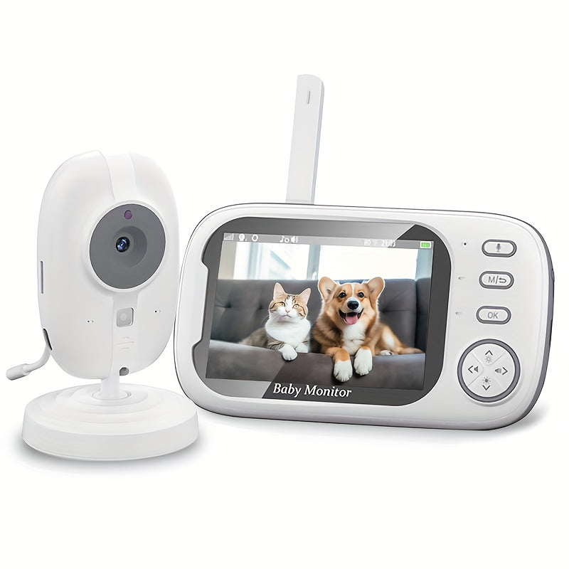 Video Baby Monitor with Camera Audio Night Vision Temperature Lullabies Indoor Safety for Elderly Pets