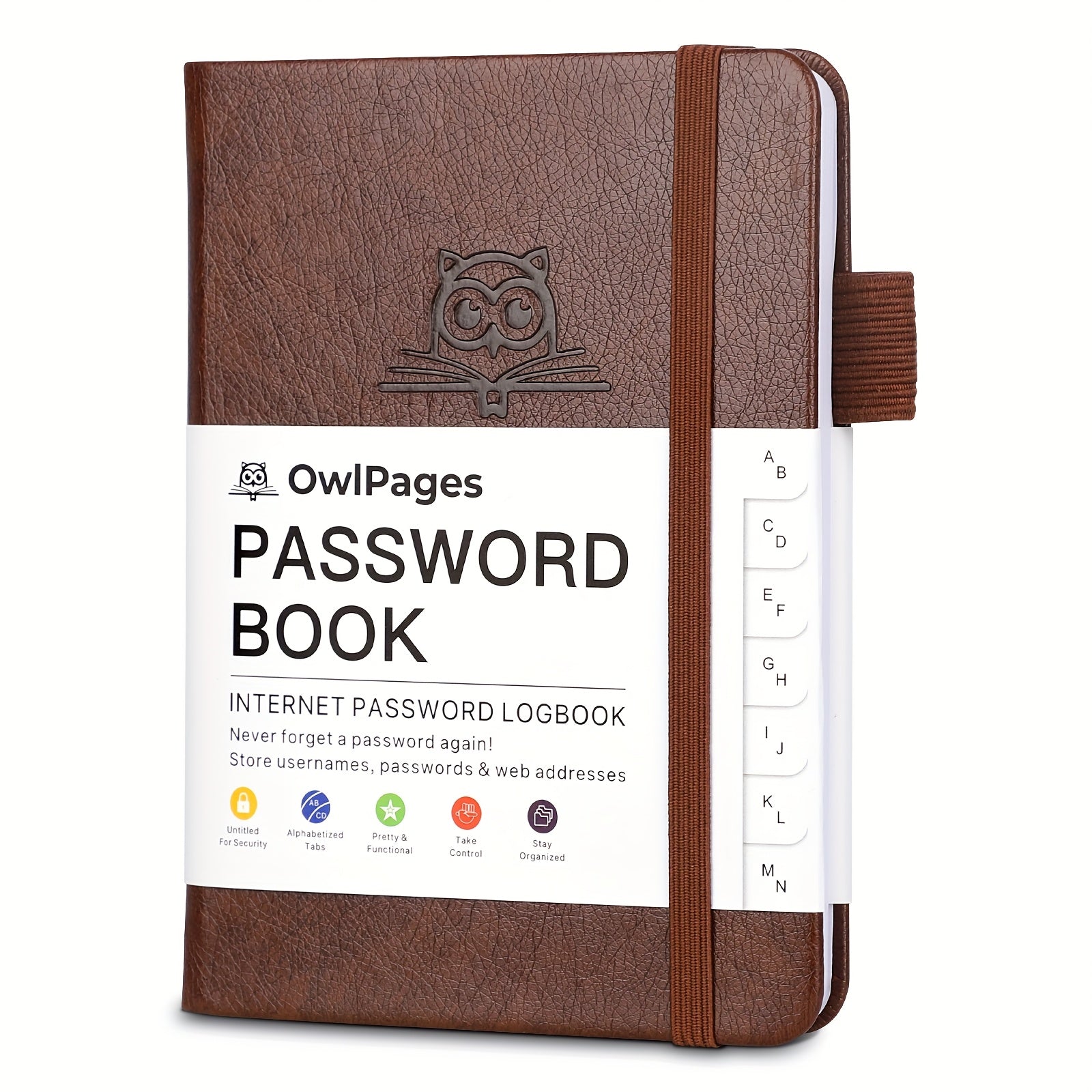 Hardcover Password Book with Alphabetical Tabs for Seniors and Adults