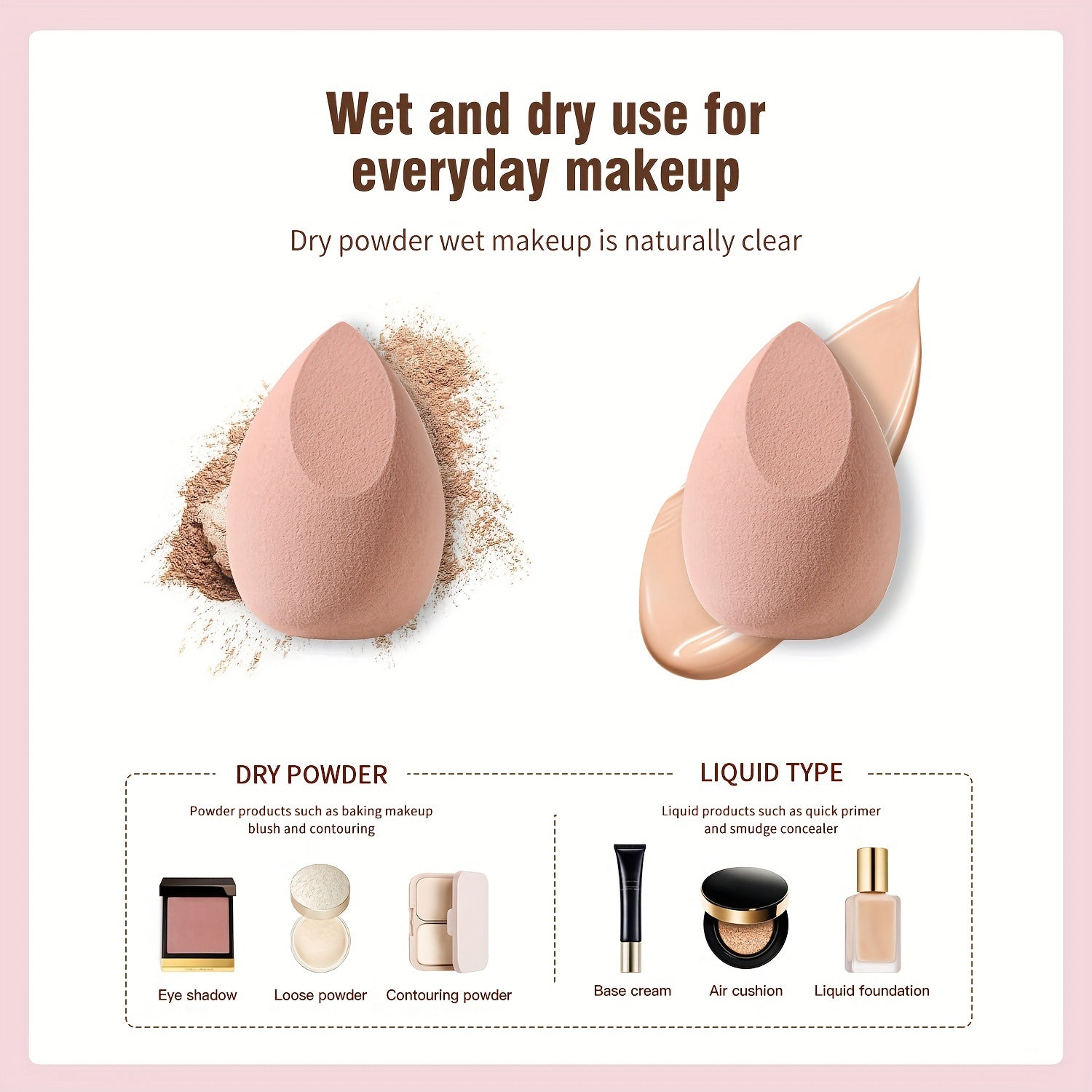 3-Piece Makeup Sponge Set Blenders for Powder and Foundation