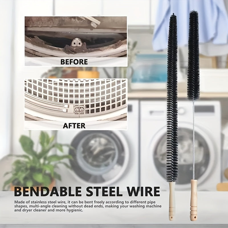 1 dona Moslashuvchan Quruq Teshik Tozalash Cho'tkasi To'plami Kir yuvish mashinasi, Sovutgich, Muzlatgich spirali va Teshiklar uchun, Batareyasiz.