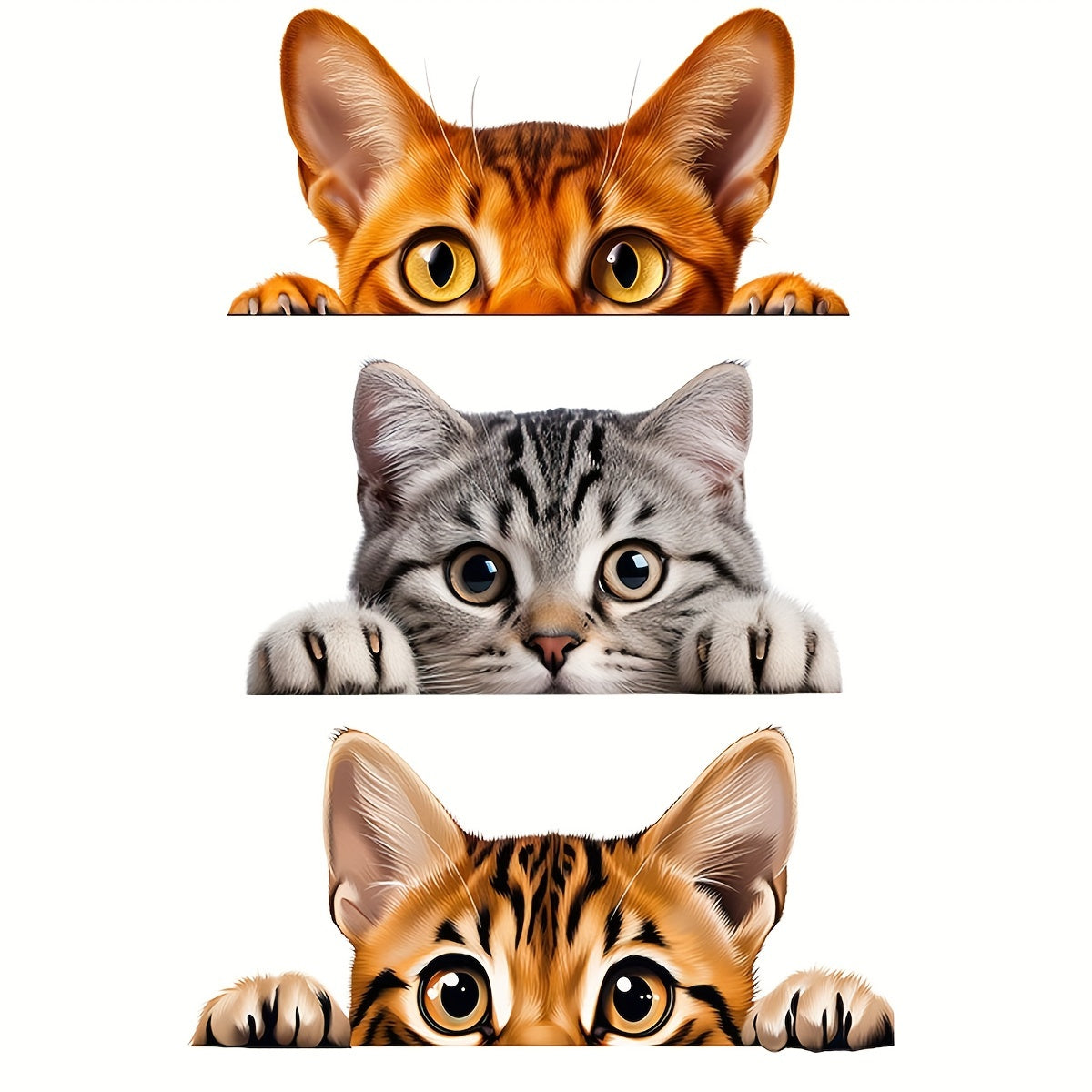 Cute Peeking Cat Window Sticker Removable Decor for Car, Door, Home