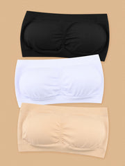 3 упаковки удобных бюстгальтеров без бретелек с двойным слоем и съемной чашечкой, идеальны для женского нижнего белья