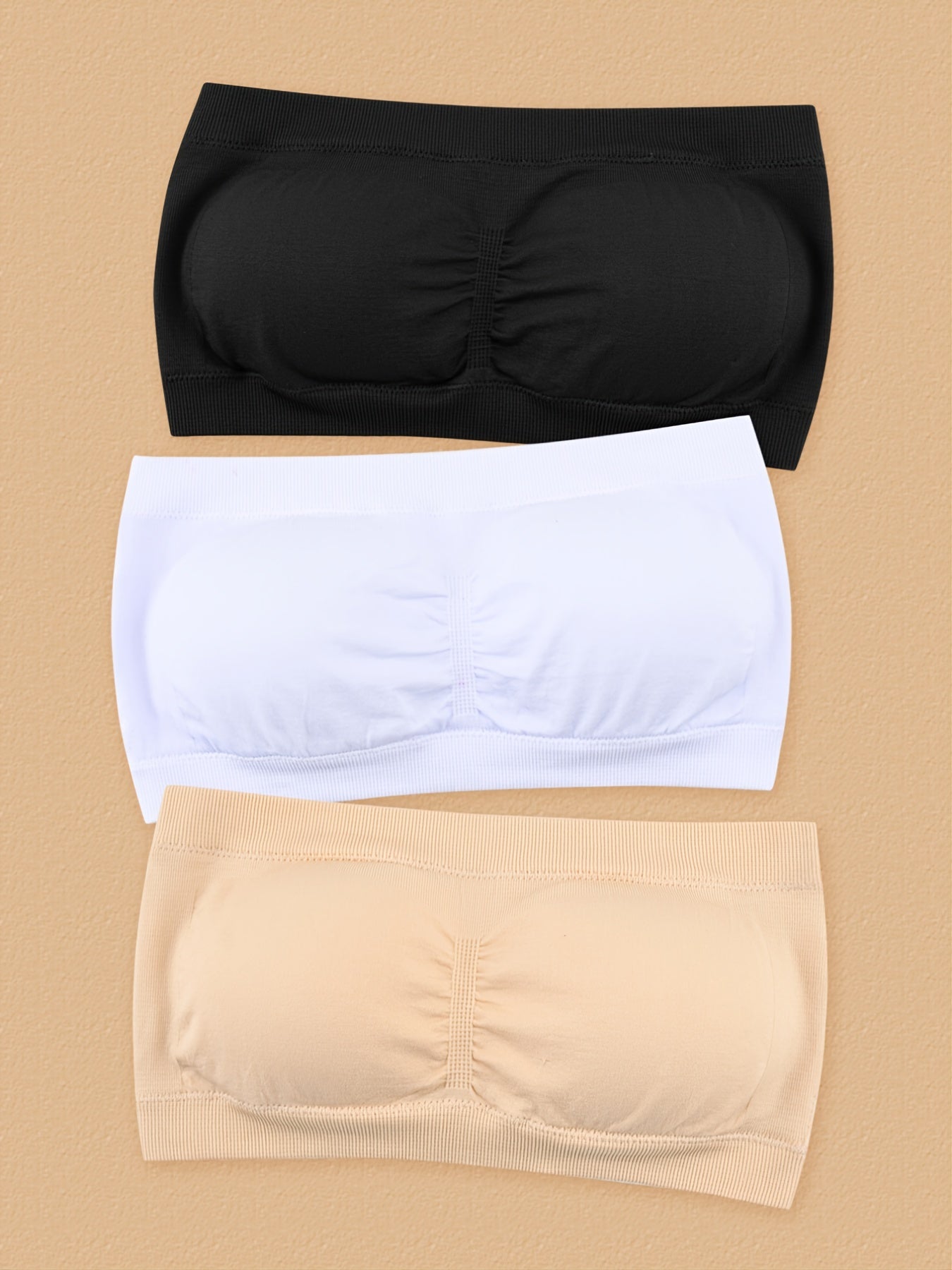 3 упаковки удобных бюстгальтеров без бретелек с двойным слоем и съемной чашечкой, идеальны для женского нижнего белья