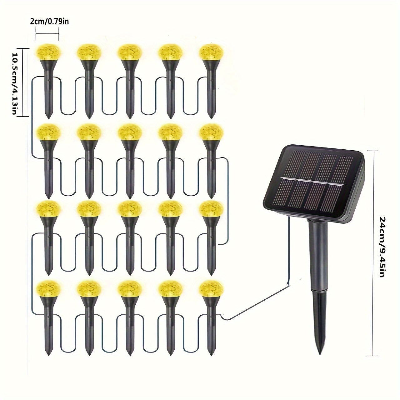 Solar Garden Stake Lights 20 LED Multi-Color Bubble Ball 6.75m Outdoor Decor