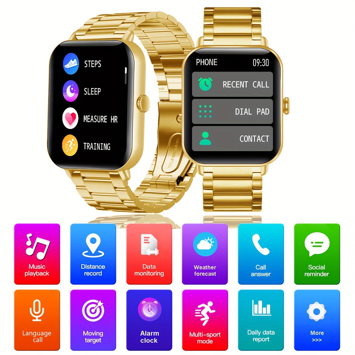 2024 Full Touch Smart Watch Phone 1.81-Inch Display Wireless Sync 100+ Sports Modes