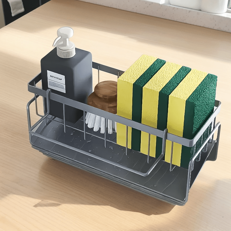 Organizador de plástico para fregadero de cocina para detergente, esponjas y cepillos