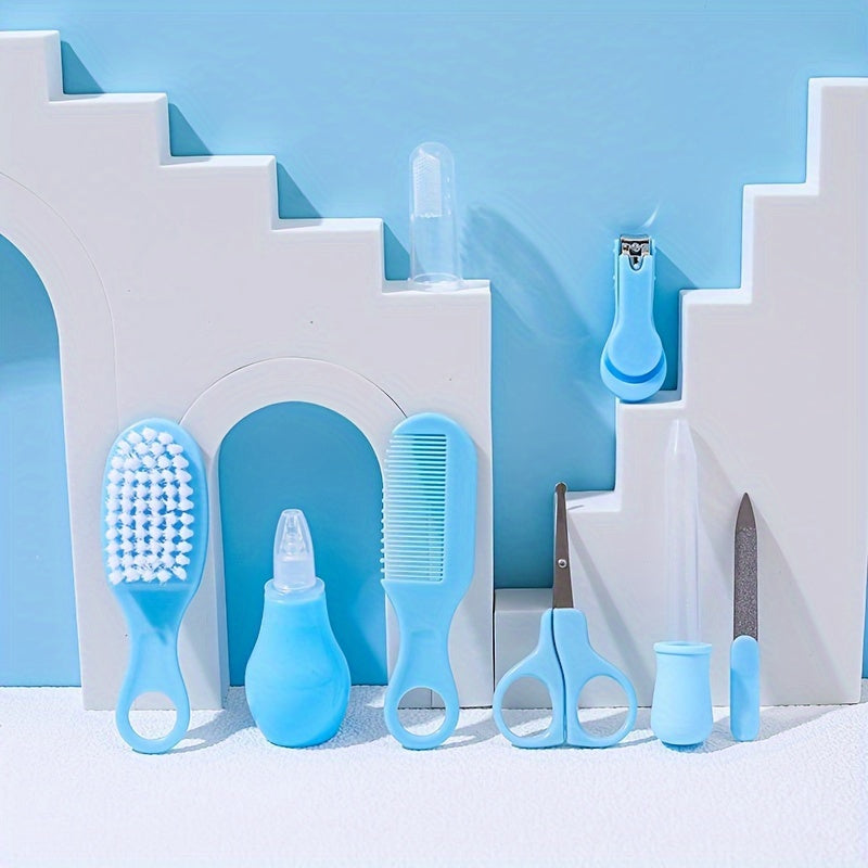 8-Piece Medical Care and Beauty Kit for Children Pink Blue Safety Nose and Tongue Cleaners