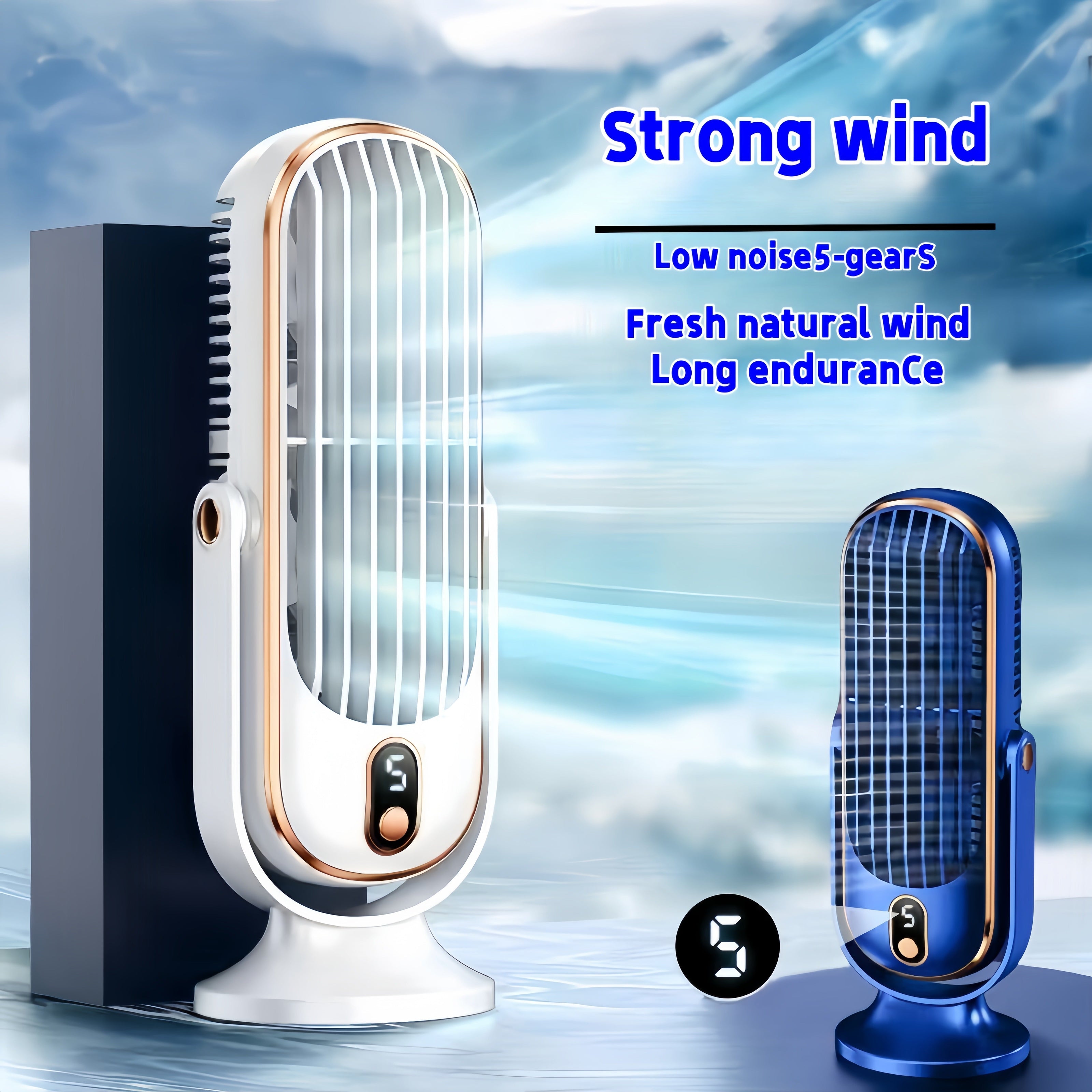 2025 Portable Dual-Motor Cooling Fan with Rechargeable Battery and USB Charging