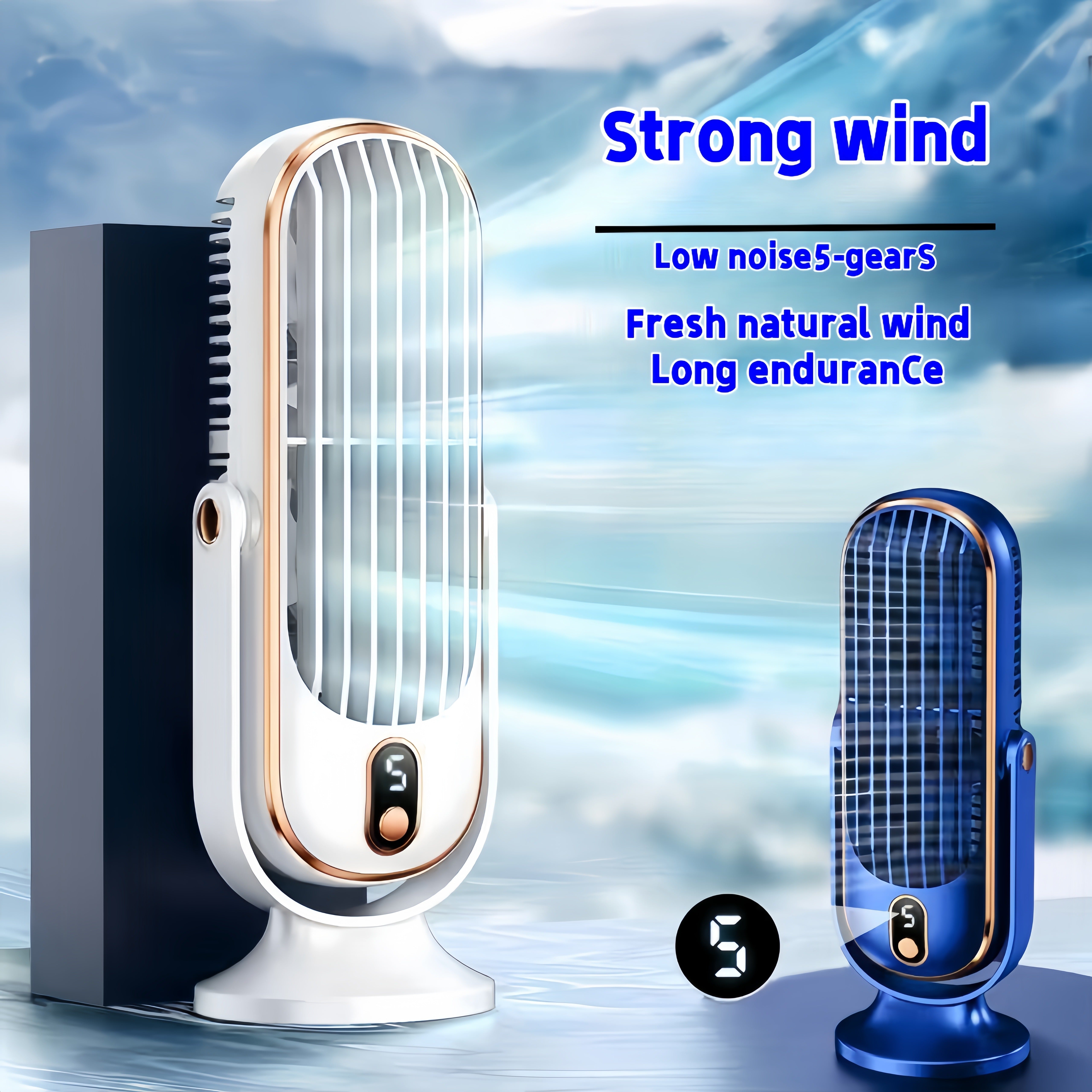 2025 Portable Dual-Motor Cooling Fan with Rechargeable Battery and USB Charging