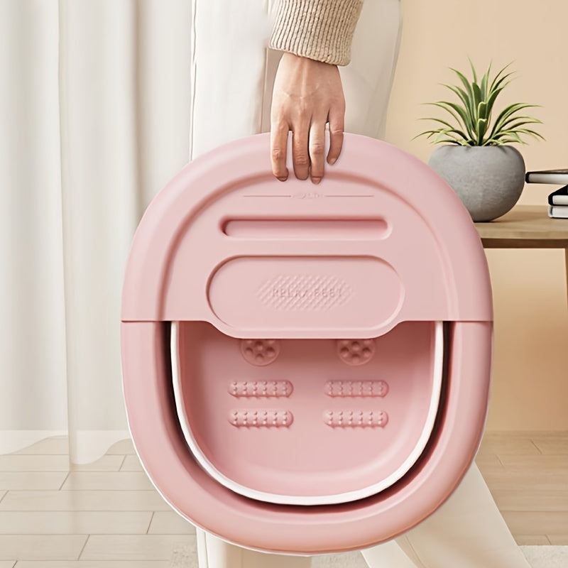 Portable Foldable Foot Bath Tub with Massage Bottom No Electricity PP Material Easy Storage
