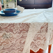 French Lace Tablecloth for Dining and Coffee Tables, Elegant Home Decor