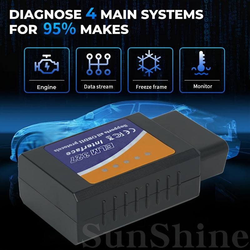 беспроводной сканер диагностики автомобиля OBD2 для Android и iOS, считыватель кодов