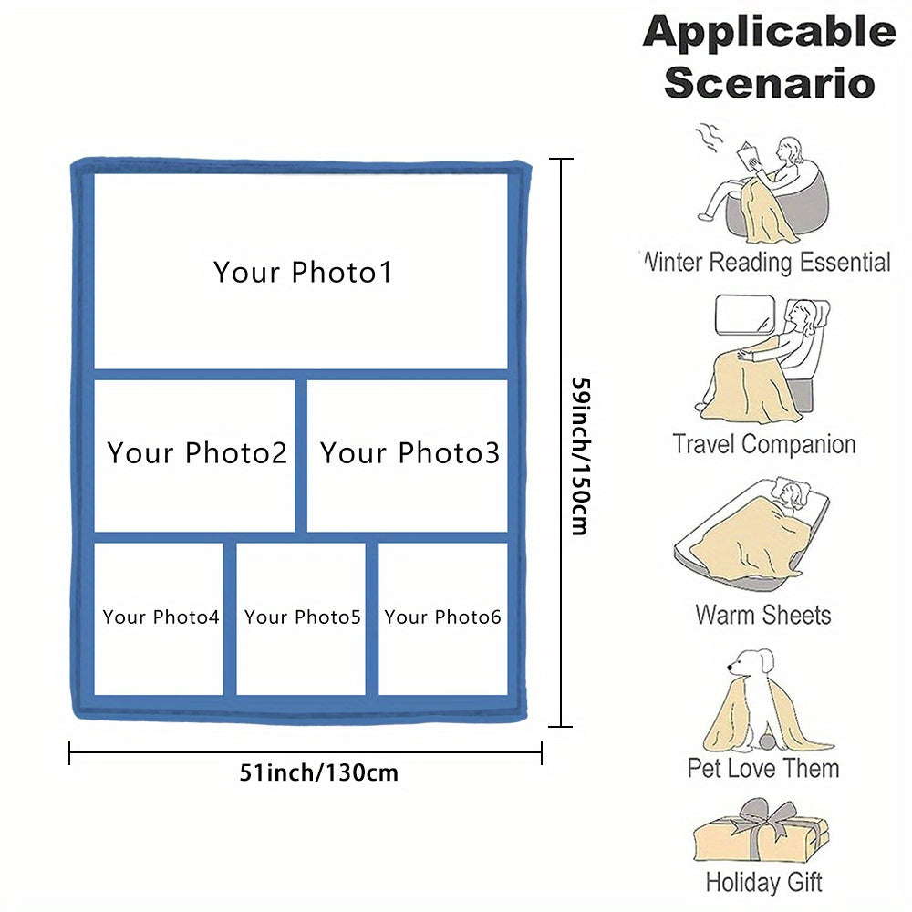 Custom Photo Blanket Soft Flannel Throw Personalized Gift for Home and Travel