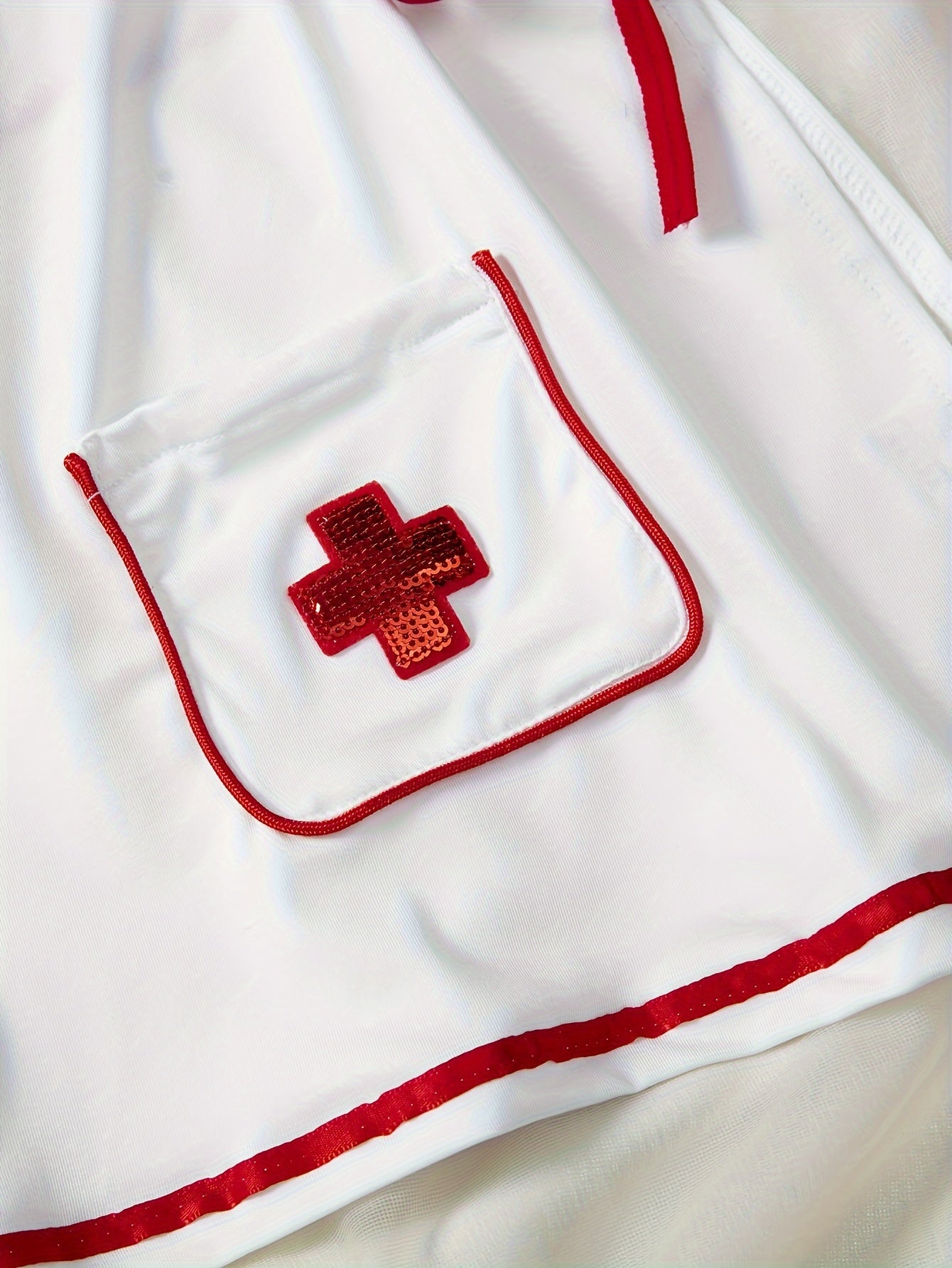 Women's Nurse Cosplay Costume with Bow Spaghetti Strap Design