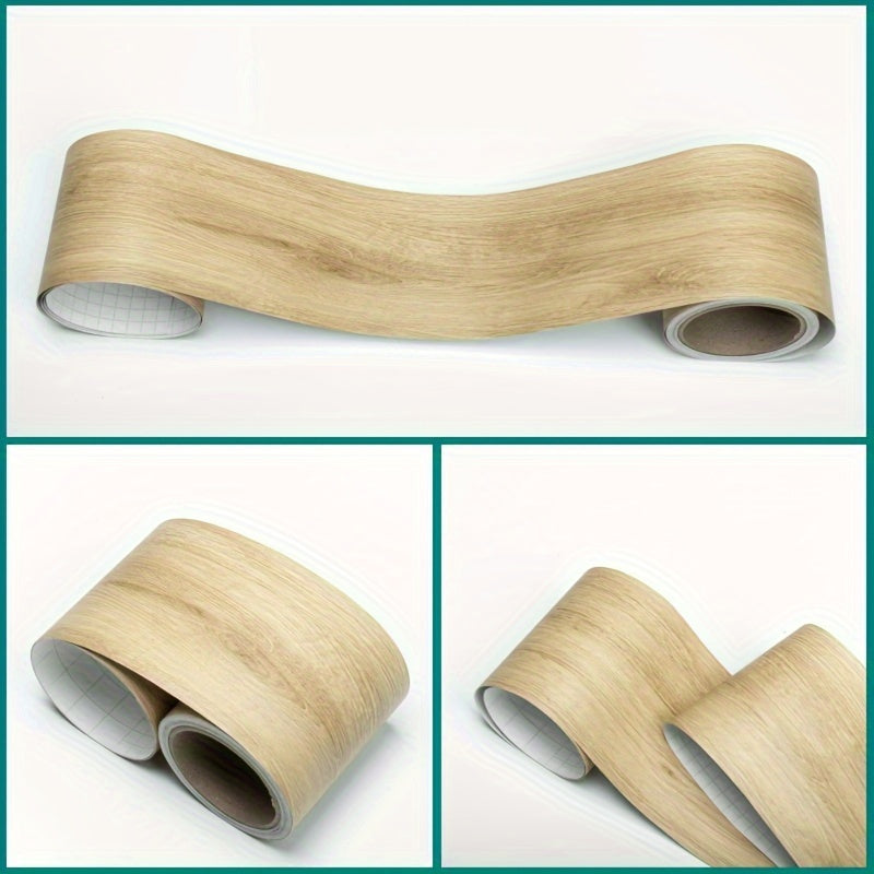Self-Adhesive Wall Corner Decor Wood Grain Skirting Line 8cm x 5m