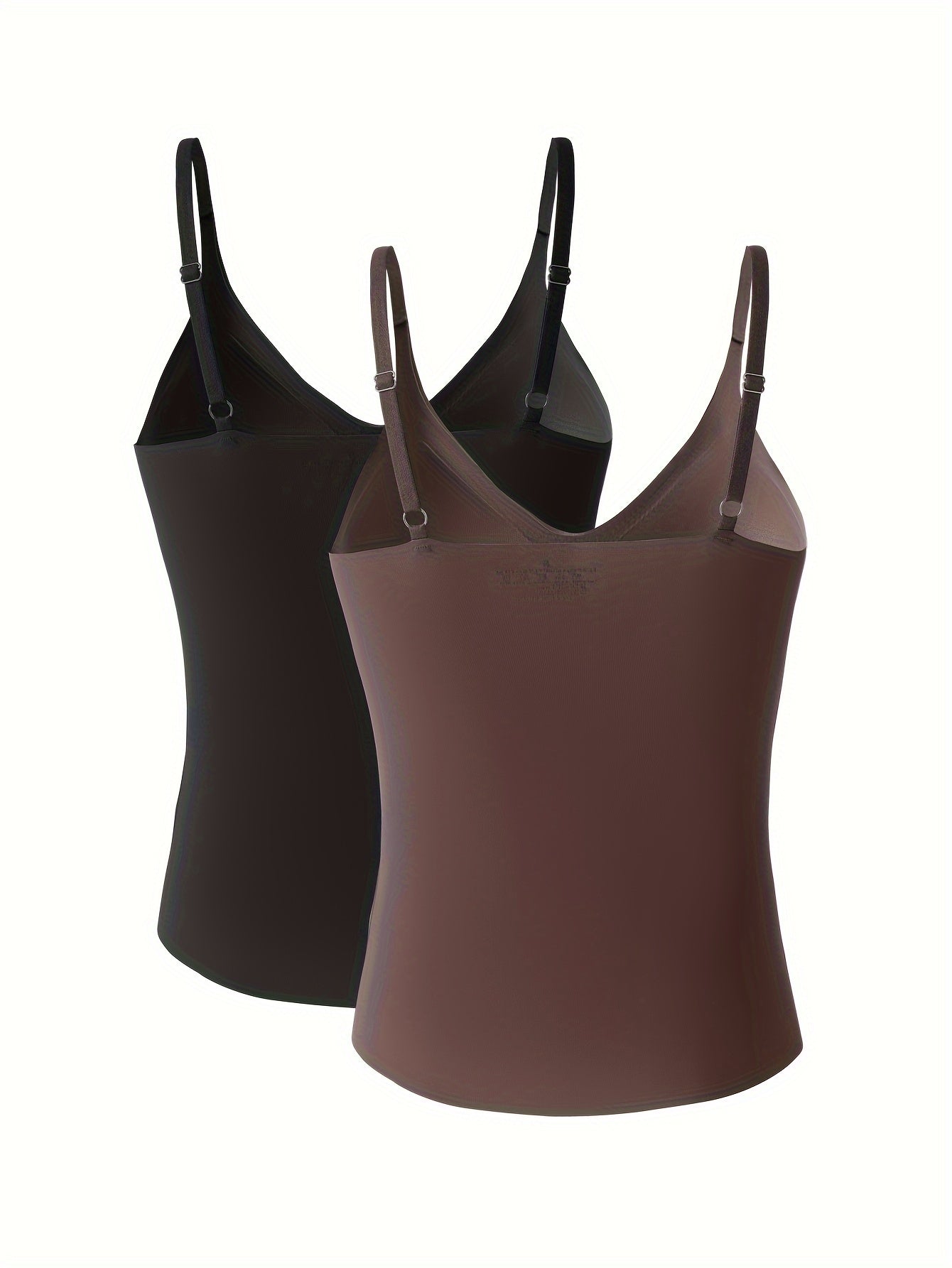 Women's Seamless Camisoles with Built-In Bra Pads Purple Coffee Black Nylon Blend Comfortable Inner Wear