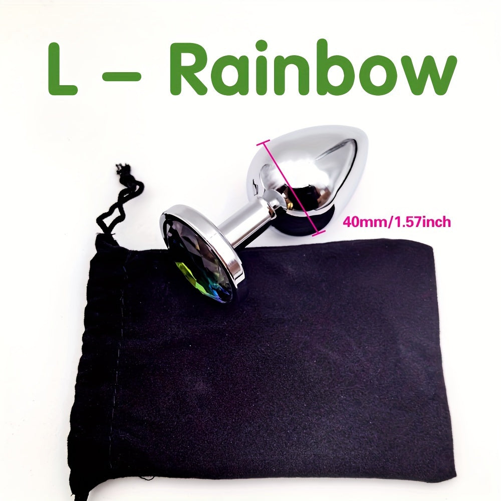 Adult Metal Anal Plug With Jewelry Base Multiple Sizes Butt G-Spot Massage