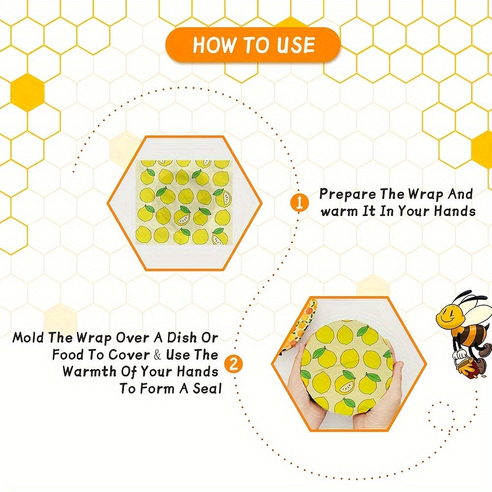 Set of 9 Organic Beeswax Food Wraps Reusable Eco-Friendly Kitchen Covers Small Medium Large