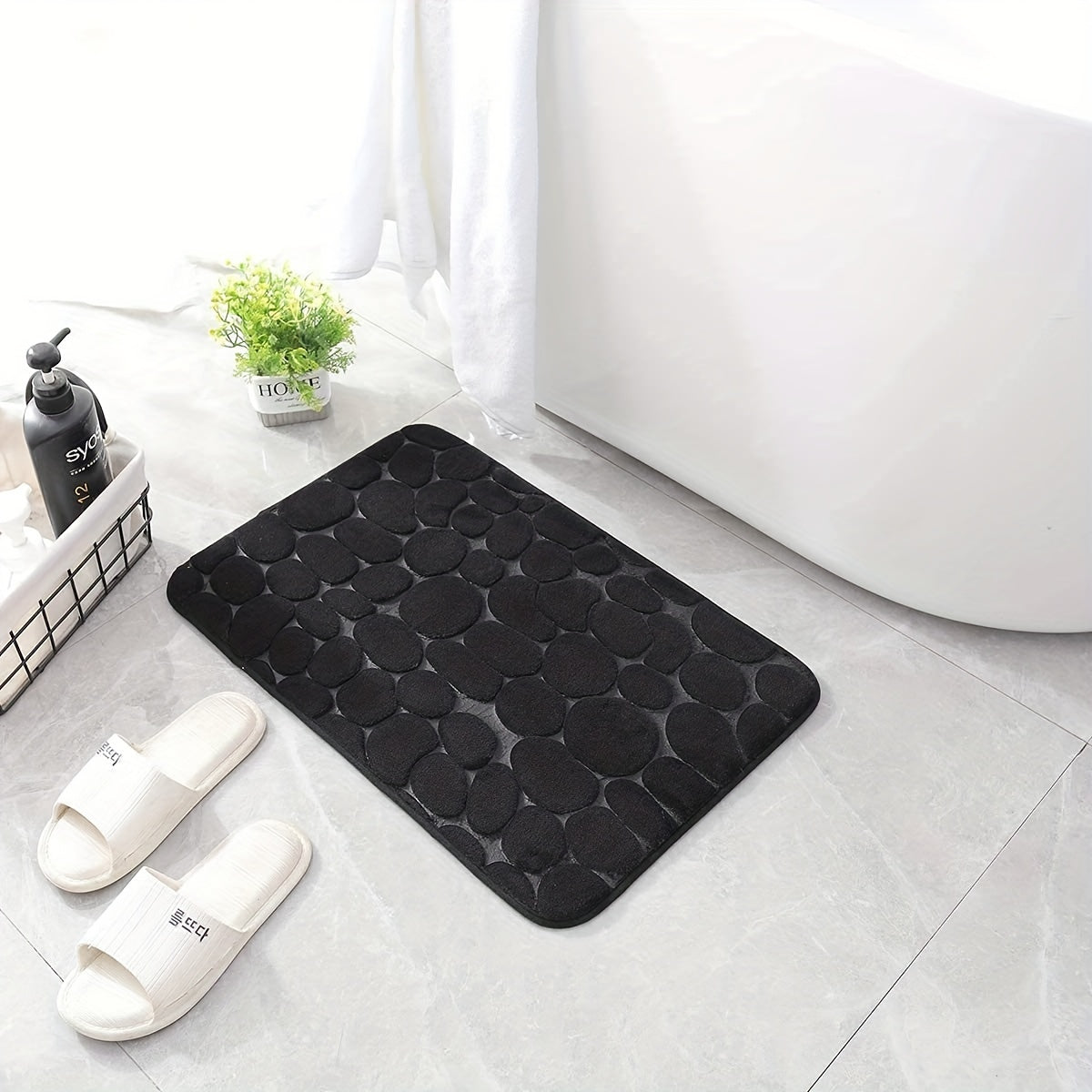 Memory Foam Bath Rug Non-Slip Soft Absorbent Washable for Shower Room