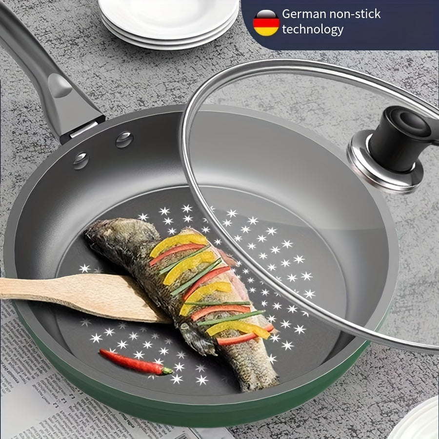 Non-Stick Frying Pan Flat Bottom for Induction Gas Stove Dual-Purpose Cooking