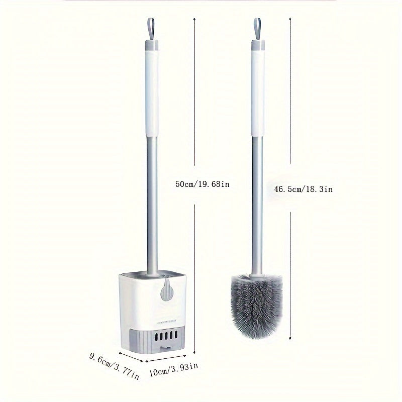 Wall-Mounted Toilet Brush Set with Flexible Handle for Bathroom Cleaning