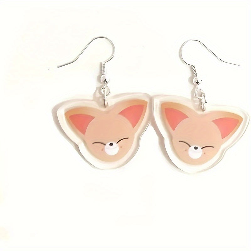 Acrylic Animal Drop Earrings Hypoallergenic Cartoon Style for Women and Girls