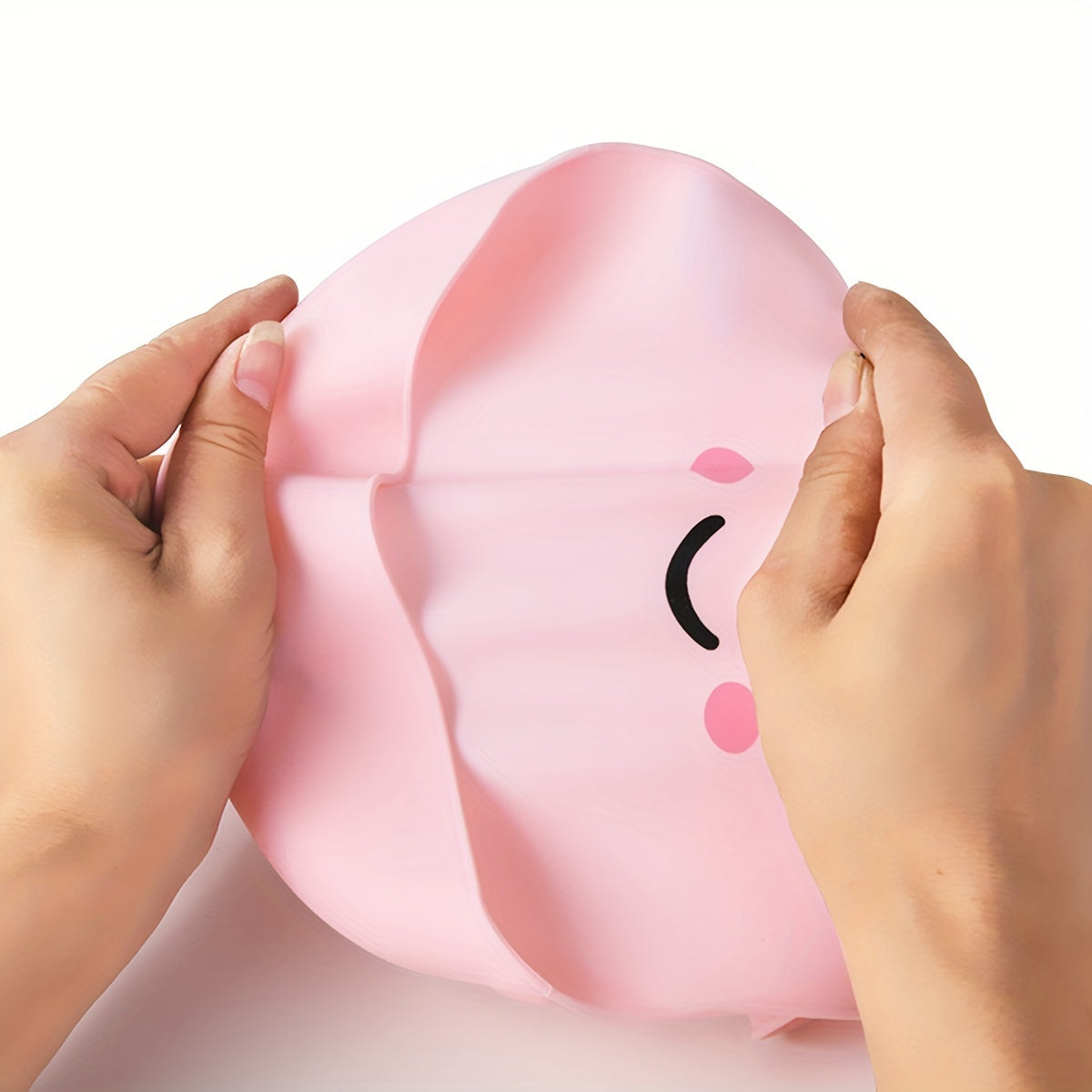 Food-Grade Silicone Feeding Bib with Food Catcher Pocket and Adjustable Happy Face Design