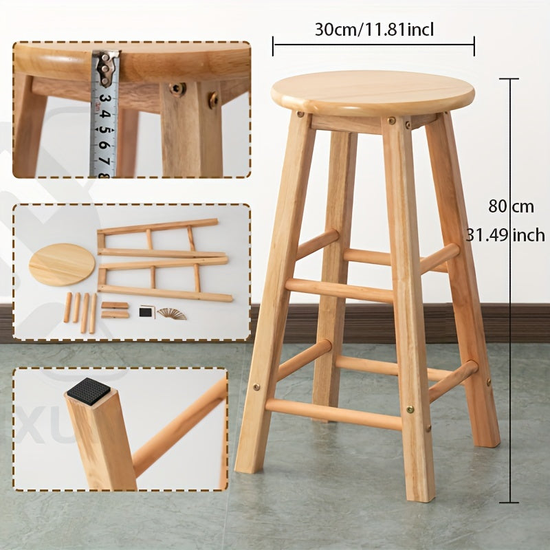 Nordic Style Bar Stool 30cm Height Retro Design for Bars and Cafes