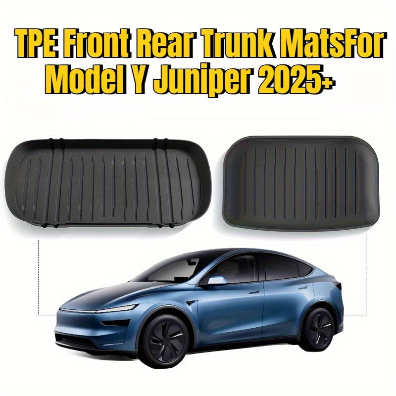 Car Trunk Mat TPE For Tesla Model Y 2025 Storage Organizer with Divider