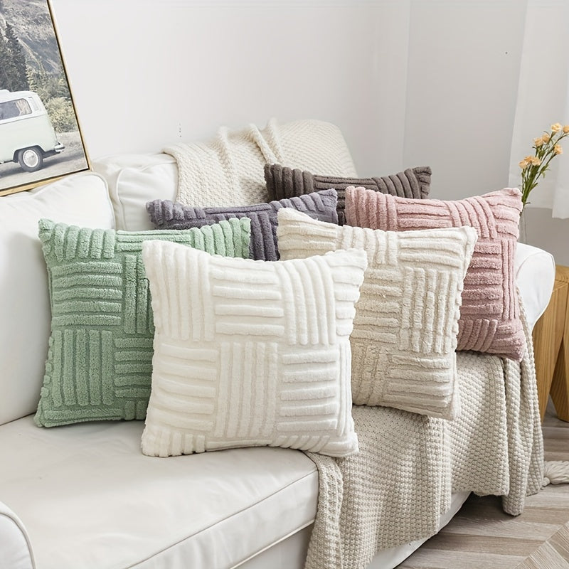 Dekorativ yostiq qopqog'i to'plami, 2 ta, velur korduroy patchwork, 18x18 dyuym, divan, yotoq, fermacha, kuzgi bezak