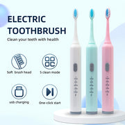 Rechargeable Electric Toothbrush with 7 Brush Heads, Soft Bristles for Home Use