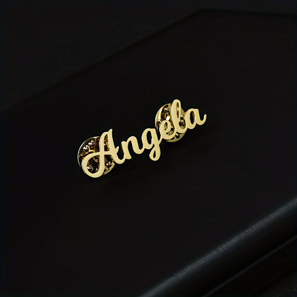 Personalized Handwritten Name Brooch Heart-Shaped Calligraphy Jewelry Gift