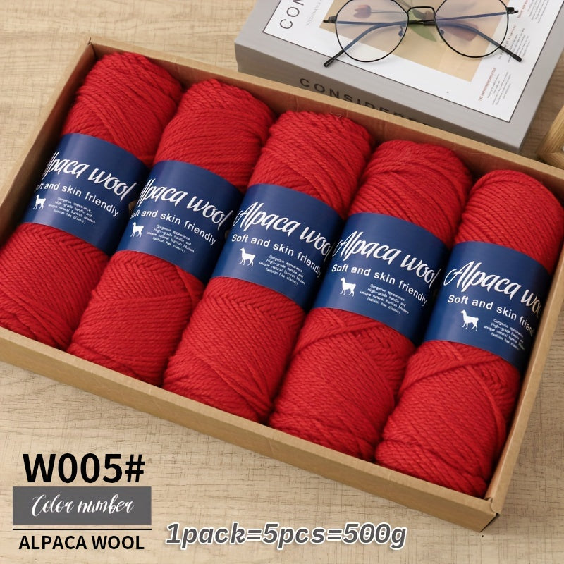 Multicolor Alpaca Wool Yarn Bundle 95 Percent Alpaca 5 Percent Polyester 100g Balls for Knitting Crocheting Winter Crafts
